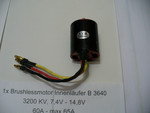 Brushlessmotor Innenläufer B3640 3200KV, 7,4V-14,8